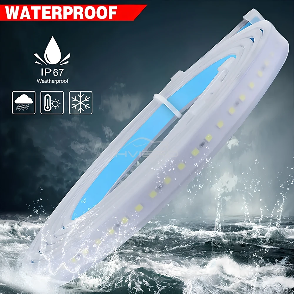 1pcs LED Strip Car Door Strobe Signal Lamp White Red Warning Light Bar for Decoration Welcome Parking Anti Collision Safety 12V