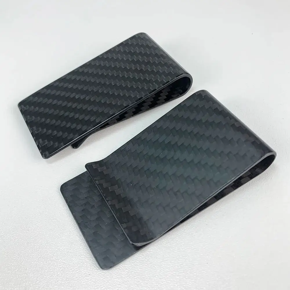 

Модный держатель для карт из настоящего углеродного волокна, минималистичный тонкий зажим для денег, стильный зажим для денег унисекс