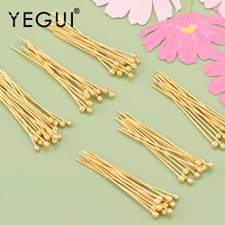 YEGUI-18K Gold Plated Needle, Jóias Fazendo Acessórios, Sem Níquel, Cobre Metal, DIY, 25g por lote, M510, 0,3 mícrons