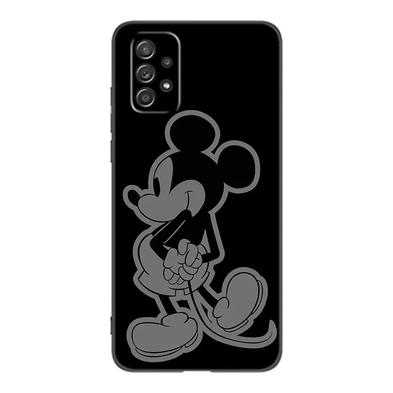 Black M-Mickey Art Phone Case For Samsung A13 A22 A24 A32 A23 A25 A34 A35 A52S A53 A54 A55 A73 A12 A14 A15 A31 A33 A50 A51 A72