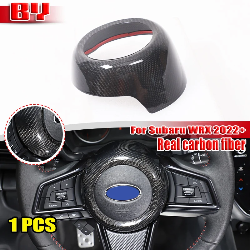 For Subaru WRX 2022+ Car steering wheel horn panel decorative cover Real carbon fiber interior accessories