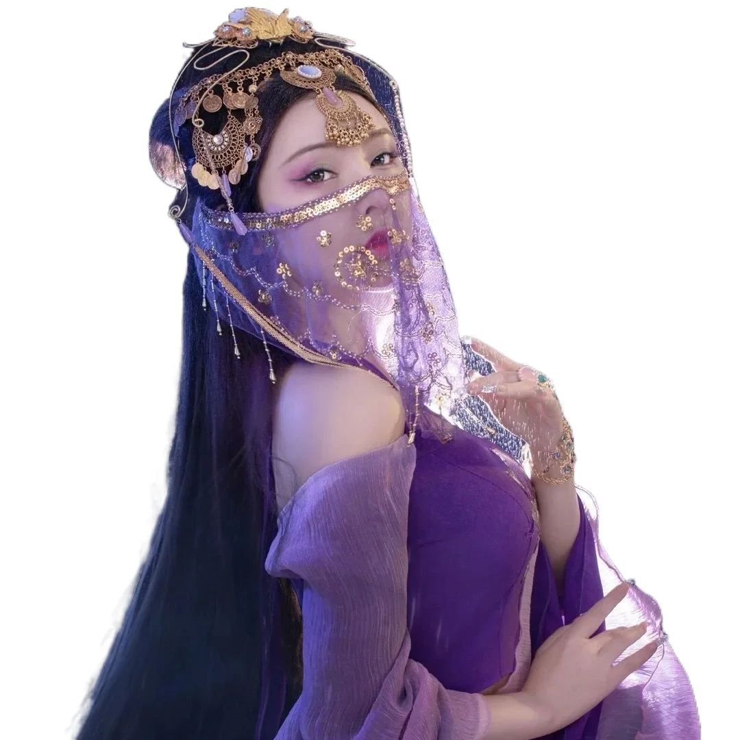 

Belly dance veil Indian dance accessories Xinjiang dance watch performance girl face mask props