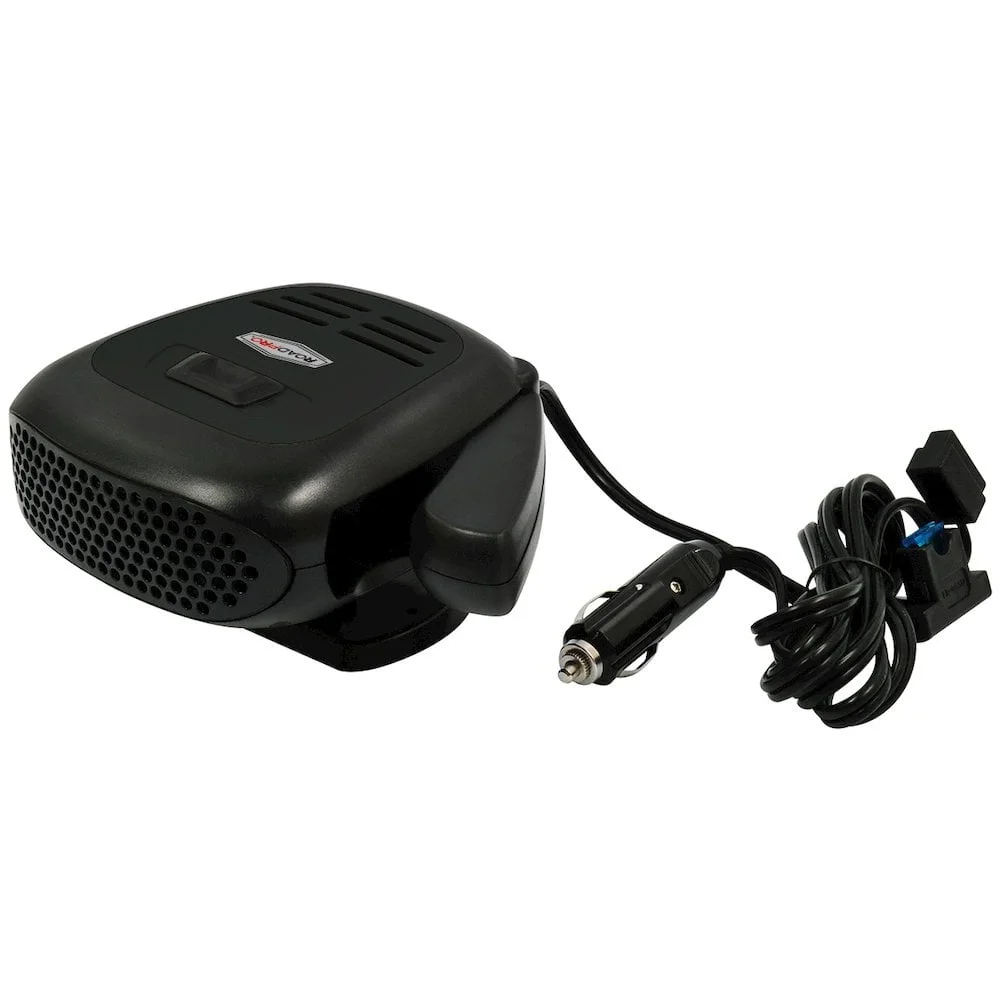 12V Car Heater Fan Defroster Portable Electric Heater Adjustable Rotating Base 6ft Cord Window Defogger Winter Driving