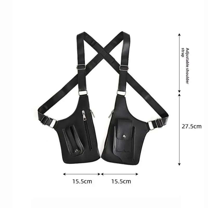1 Stück Multifunktionale Wasserdichte PU-Umhängetasche mit Mehreren Taschen, Diebstahlsicher, Doppelter Schultergurt, Taktische Angeltasche – Detail 8