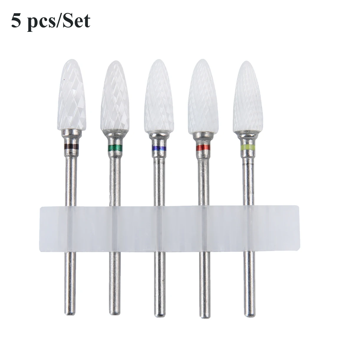 5 قطع/مجموعة مثقاب أظافر سيراميك احترافي على شكل ذرة لقم سيراميك لتشكيل وتلميع وإزالة أظافر جل الأكريليك #6