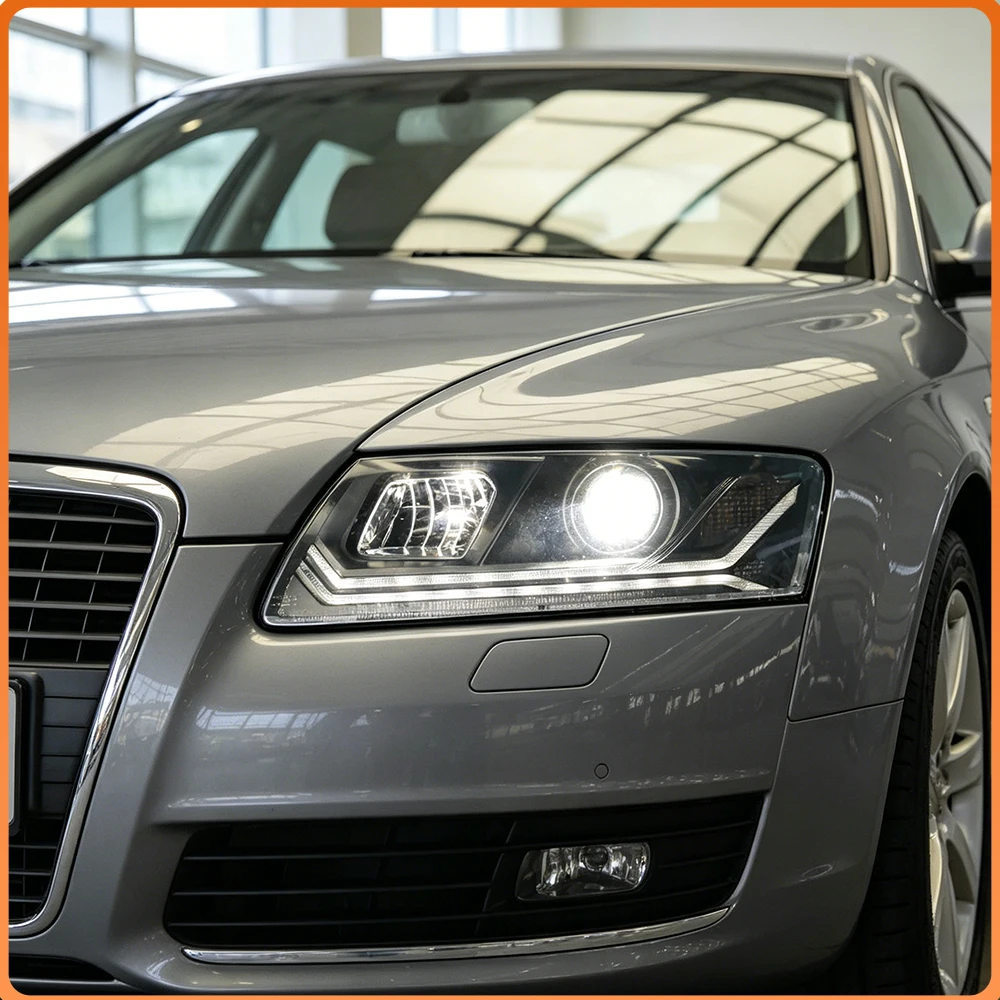 

Обновленные светодиодные фары-«бегущие огни» высокого качества для Audi A6 2005-2011, установка Plug and Play, аксессуары для передних фар автомобиля