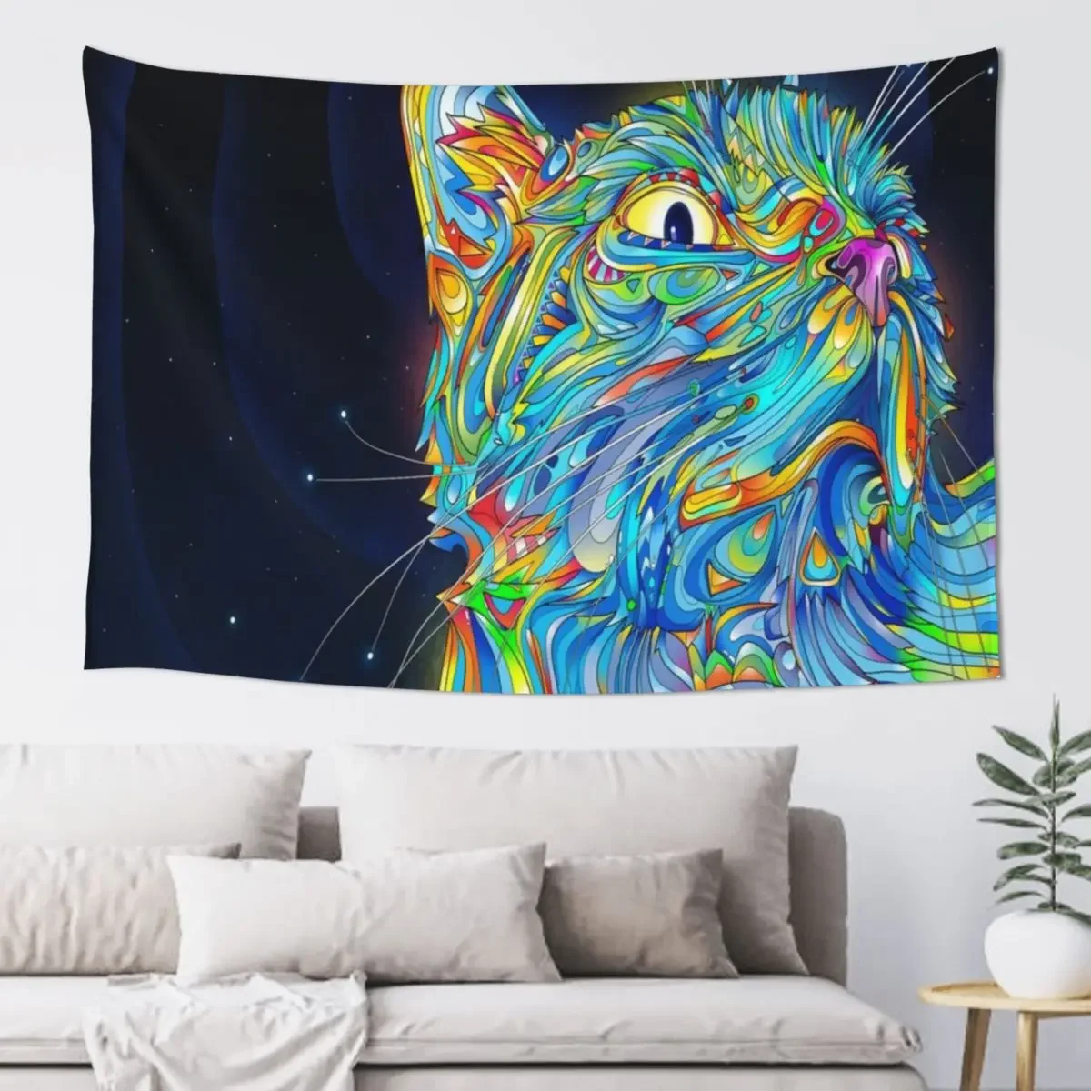 

ABSTRACT CAT Tapestry Bedrooms Decor Room Decor Aesthetic Room Decorator Tapestry