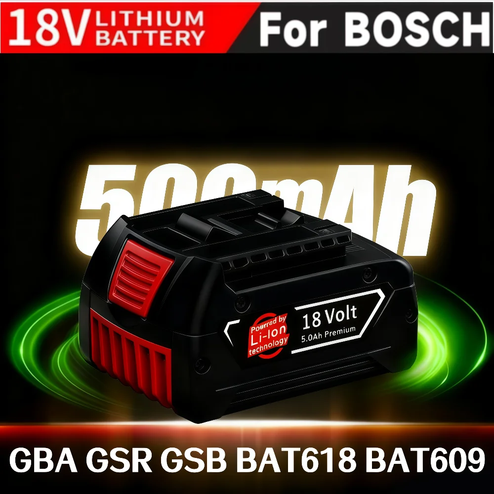 

Compatible 18V 5Ah Battery for Bosch BAT609 BAT619 BAT618 BAT610G GBA Wireless Tools Rechargeable Lithium Ion Replacement.