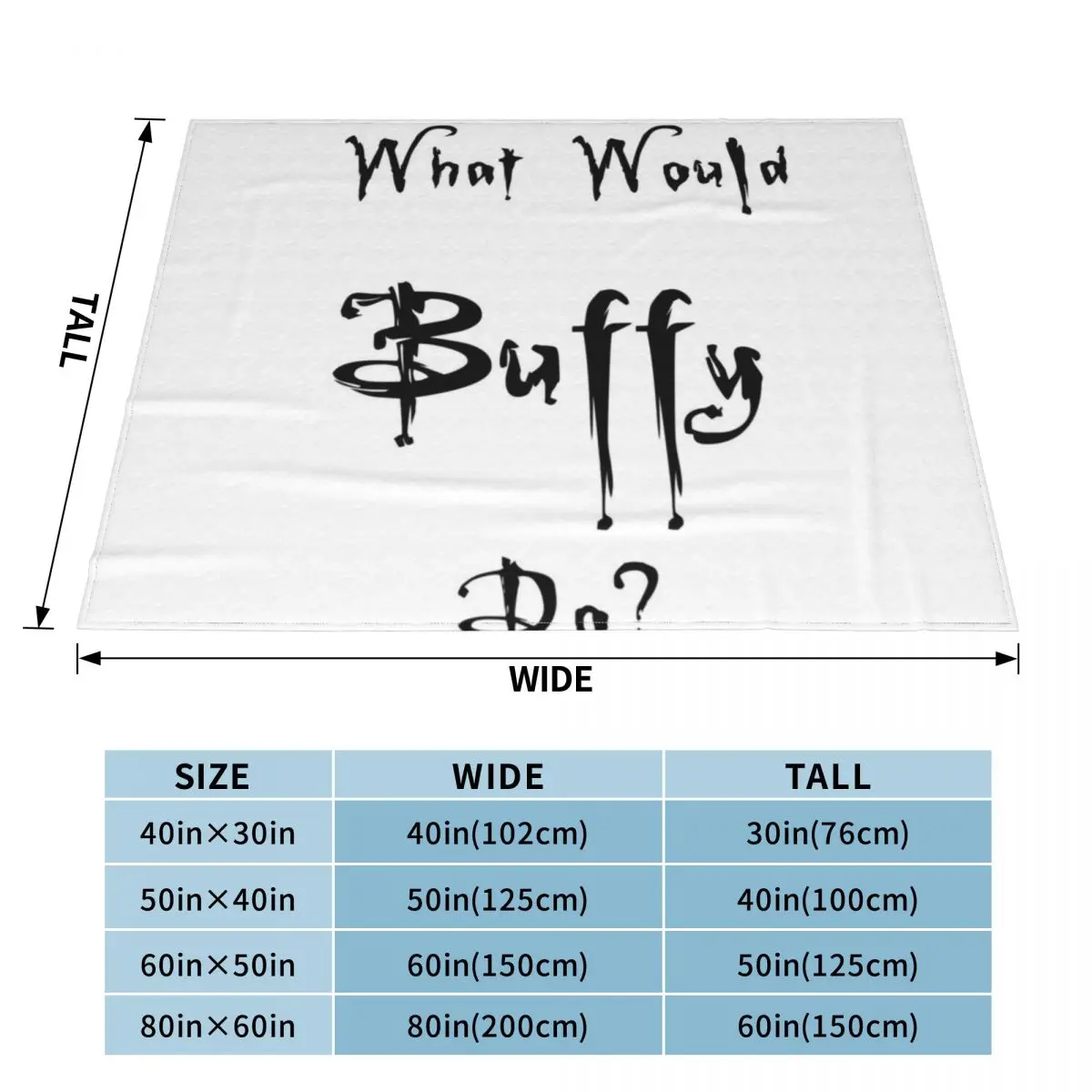 What Would Buffy Do? Throw Blanket Fluffy Soft Blankets anime