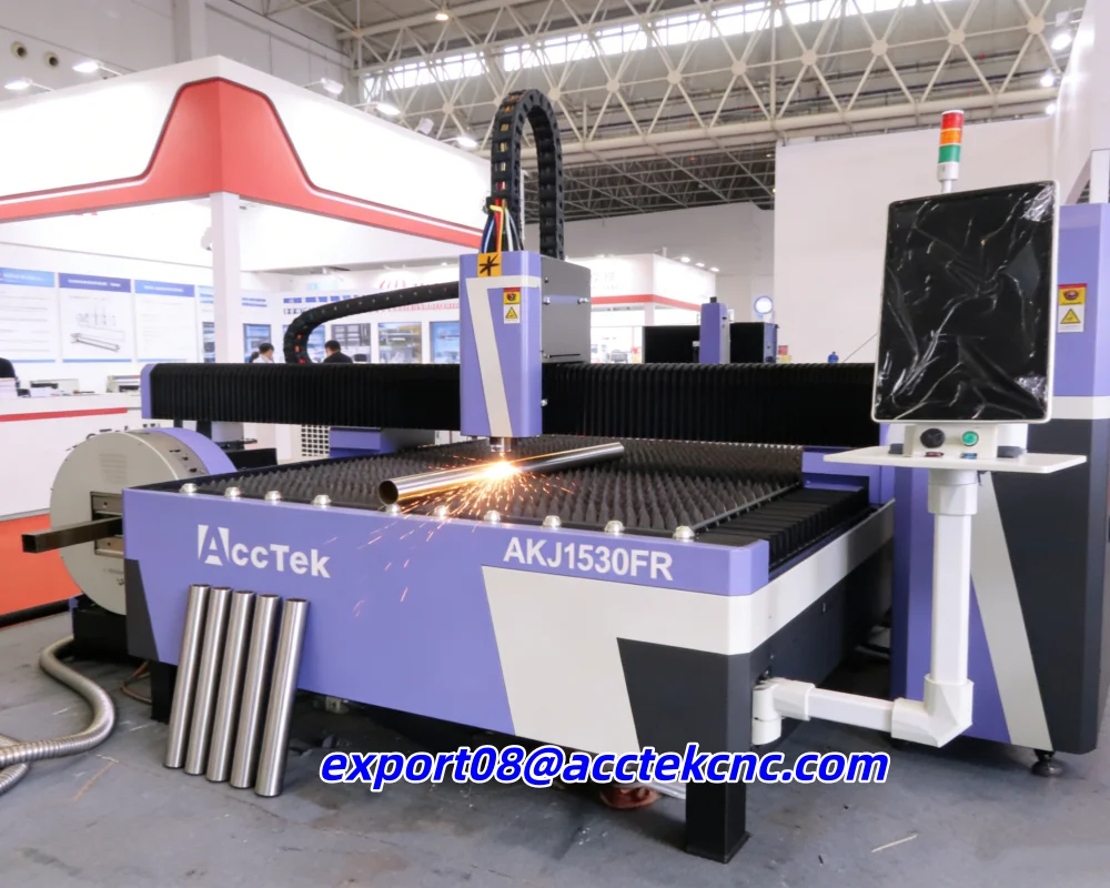 

2026 AccTek Fiber Laser Cutting Machine With Rotary Device Gantry Automatic For Industrial Steel Iron Aluminum Plate Processing