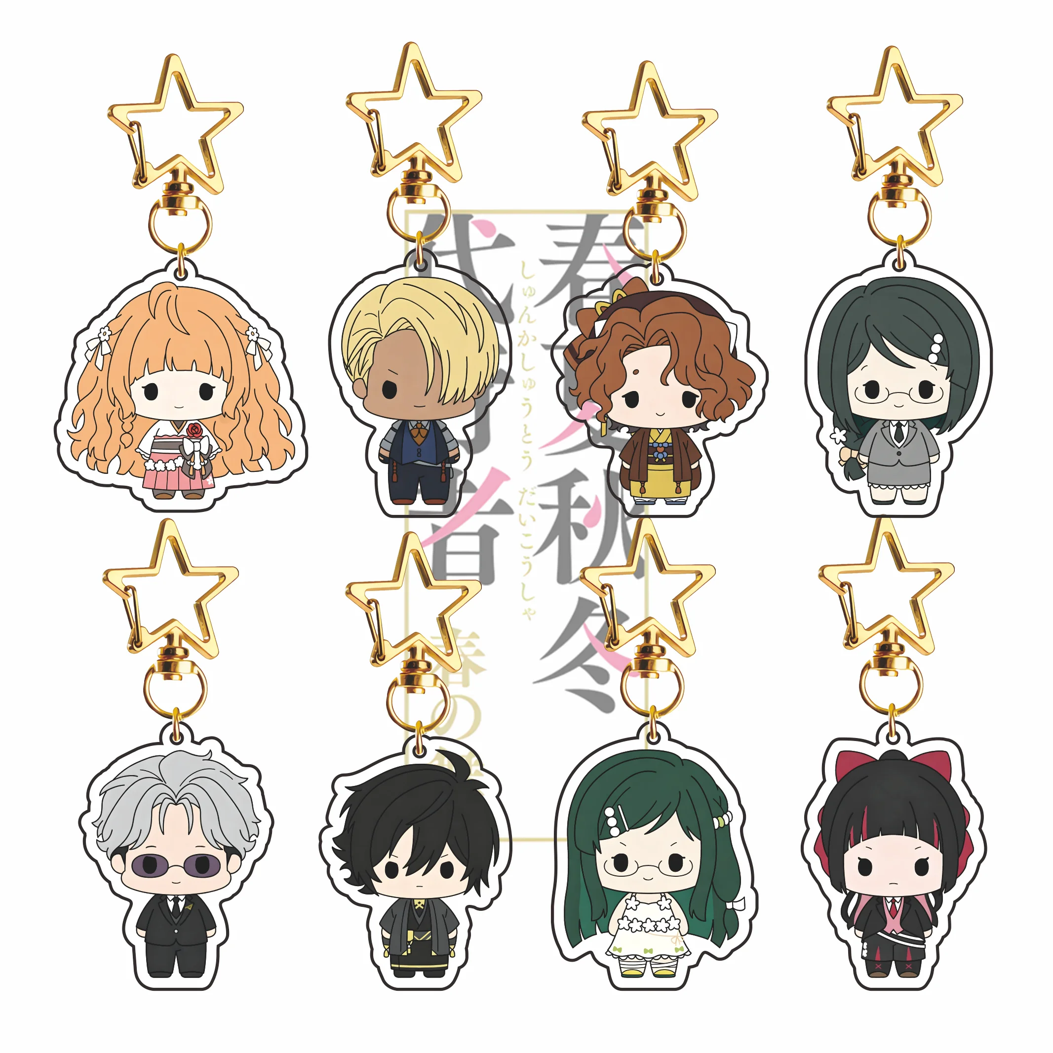 Agents of the Four Seasons Acrylic Stand Hinagiku Ruri Ayame Q Version  Standee Desk Decor Birthday Gift For Fans Keychain