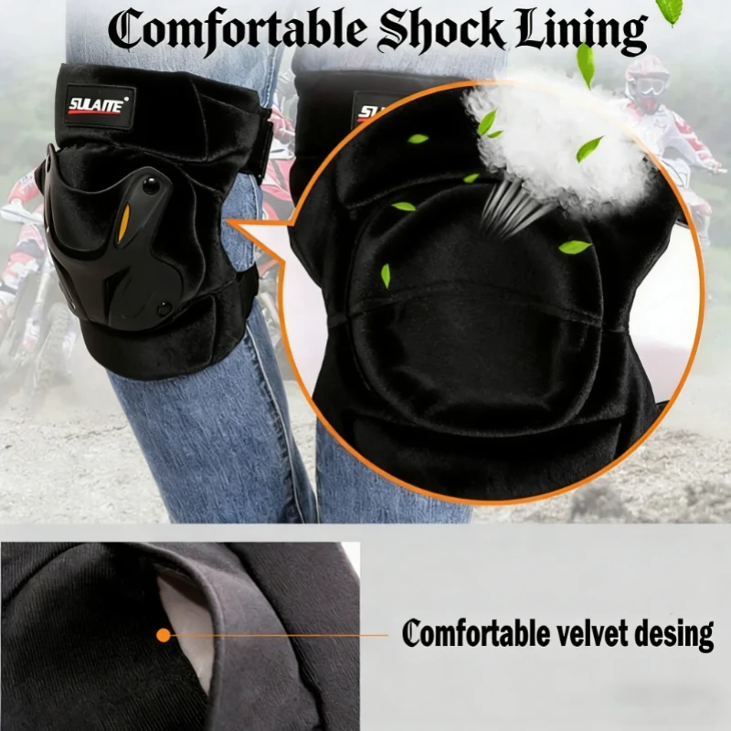 Motorcycle Knee Shin Protector Pads Adjustable Leg Cap Armor Guard for Motocross Racing Mountain Biking Cycling Protection Items