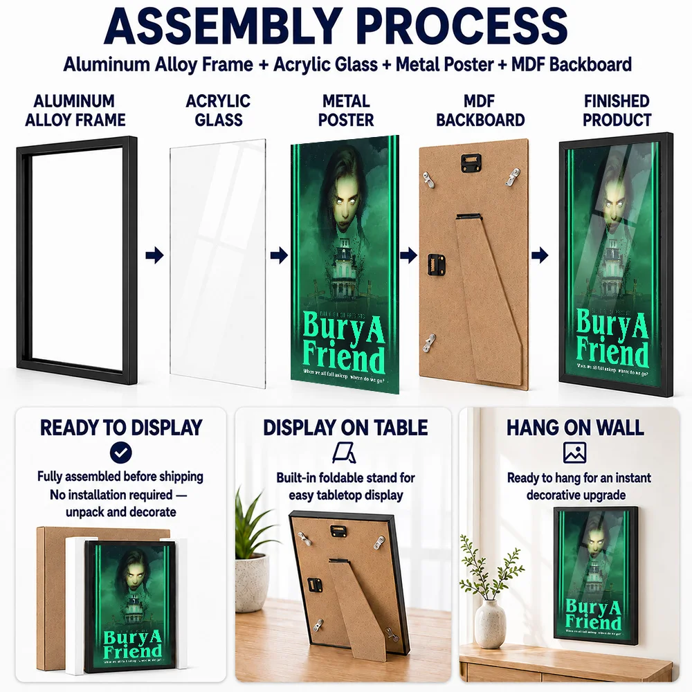 Billie Eilish Bury A Friend Metal Poster With Aluminum Alloy Frame Customized Photographic Wall Art For Music Room And Bedroom