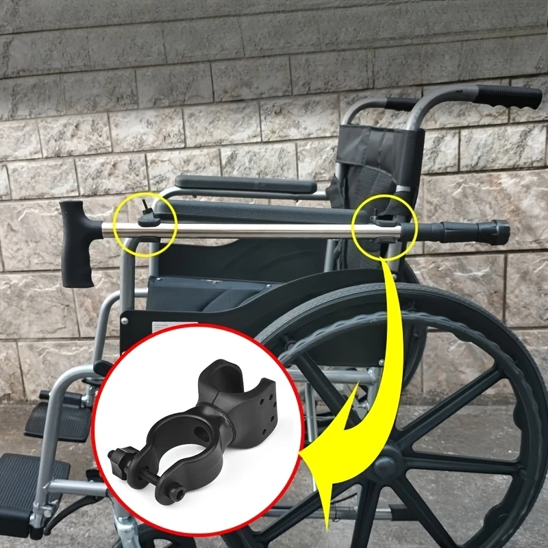Electric Manual Wheelchair Crutch Clip Holder Elderly Commuting Car Accessories Degree Adjustable Rubber Personal Health Care