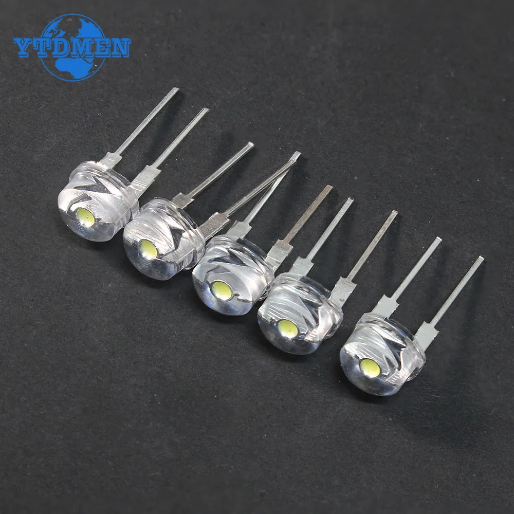 20PCS F8 Straw Hat LED Diode 8MM Super Bright Warm White 0.5W White 0.3W 0.5W 0.75W Blue Green Red Yellow Lights Emitting Diodes