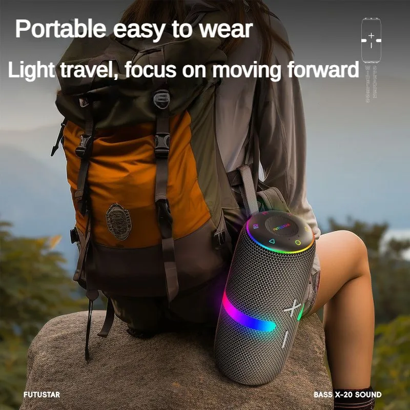 30W กล่องซูเปอร์เบสบูม RGB ลำโพงบลูทูธกันน้ำแบบพกพาเสียงรอบทิศทาง TWS ความถี่เต็มความถี่ทวีตเตอร์ลำโพงบลูทูธ TF