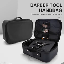 Bolsa de herramientas de salón de tijera de pelo de piel, herramientas de peluquería de barbero profesional, caja de almacenamiento impermeable de gran capacidad, Maleta portátil