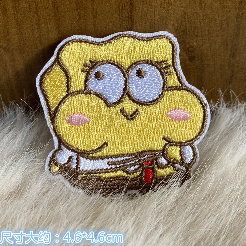 Anime Sponge-Bob Embroidery Patch for Kids Ironing Clothing Thermoadhesive Sewing Cartoon DIY Patches on Clothes Garment Gift