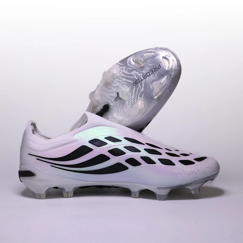 

2688 Pro Mens Football Boots Without-Lace Non-Slip Football Shoes Youth FG/TF F50 Training Studded Fast Soccer Shoes for Man