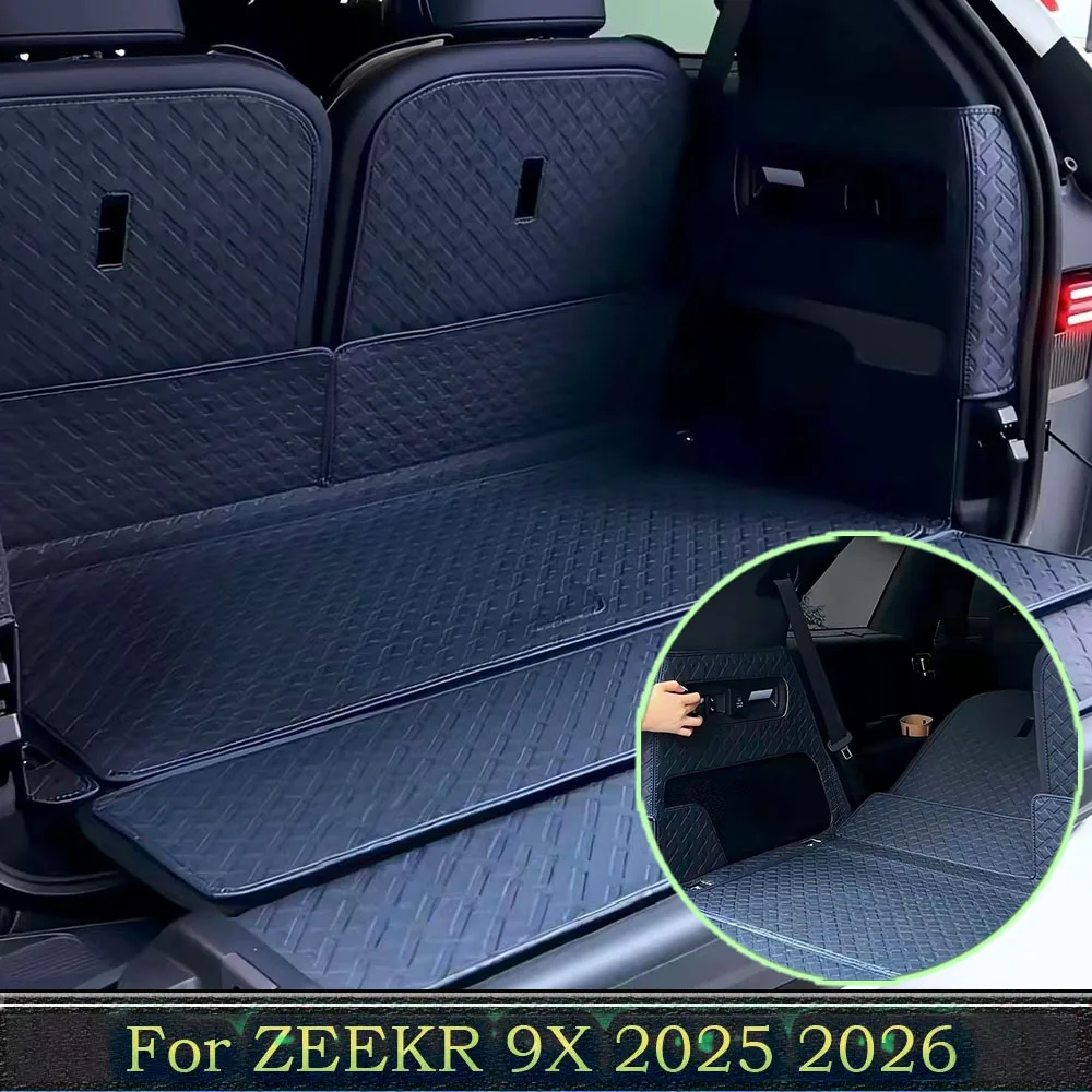 For ZEEKR 9X 2025 2026  Nappa Leather Trunk Mat Waterproof Anti-Scratch Car Cargo Liner Easy Clean Protection Accessory