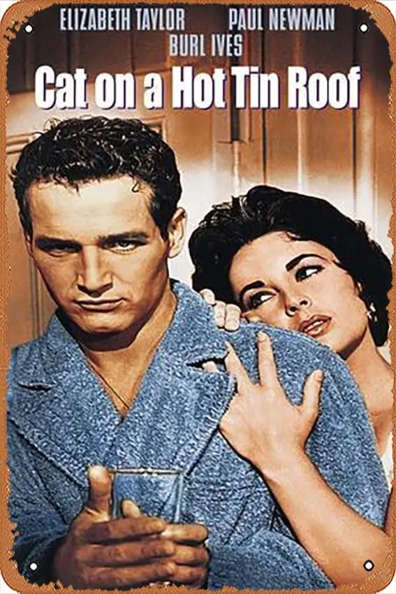 Metal Tin Sign  - Cat on a Hot Tin Roof, 1958 - Poster Metal Plaque Cafe, Bar, Home Wall Decor