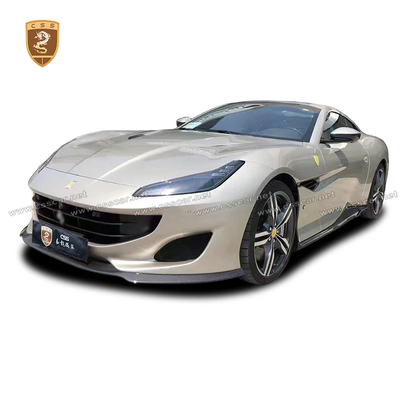 Tapa esparcidora de ala trasera de coche estilo Nov para Ferrari Portofino M, divisor de parachoques delantero, difusor de labio, falda lateral de fibra de carbono Dy