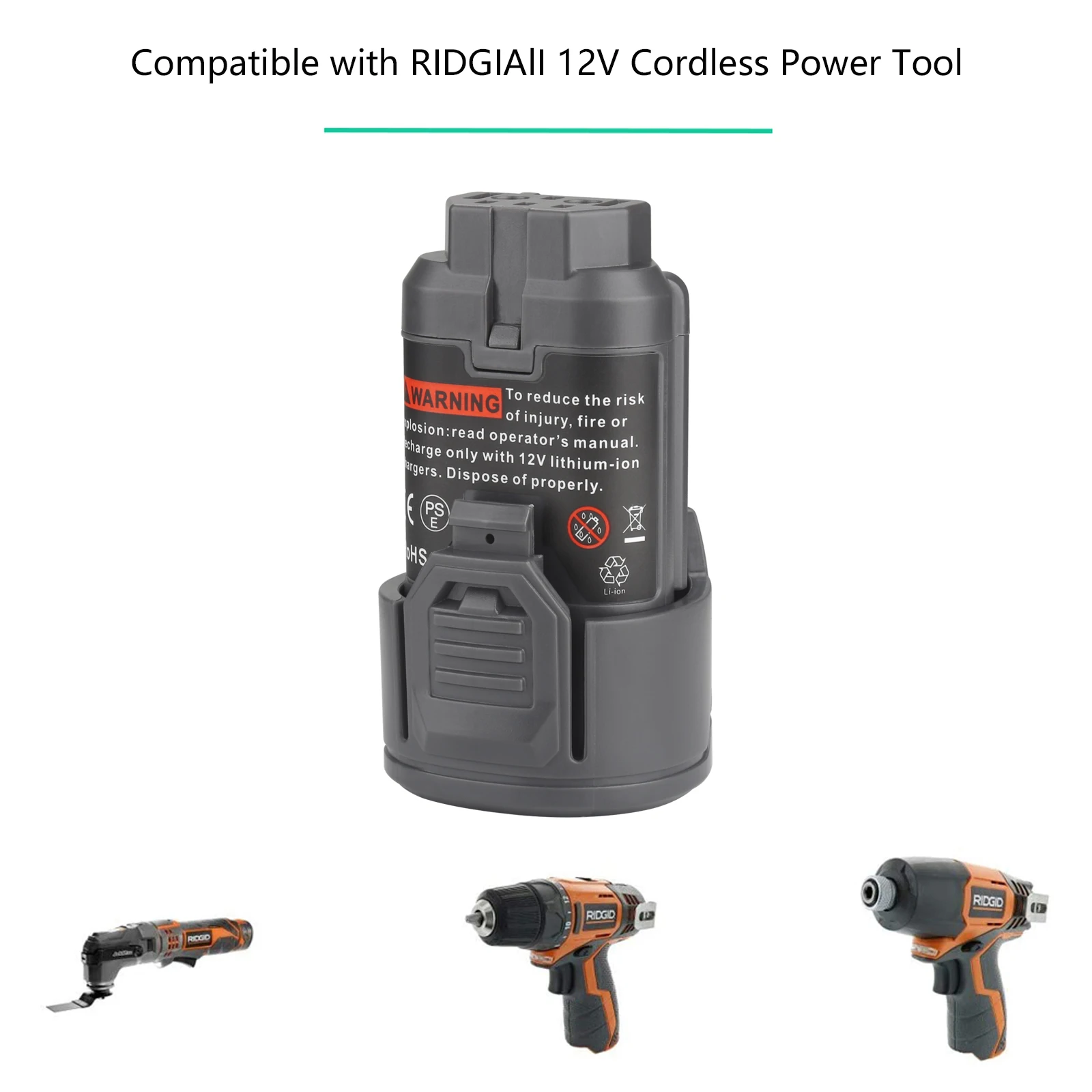 Литий-ионный аккумулятор для электроинструмента AEG Ridgid L1215 BS12C,BS12C2,BSS12C L1215P L1215R, 12 В, 3000 мАч, L1215