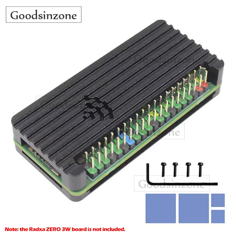 Radxa ZERO 3W Aluminum Case - Passive Cooling Protective Metal Shell with Heat Dissipation & Thermal Pads for Radxa 3 W
