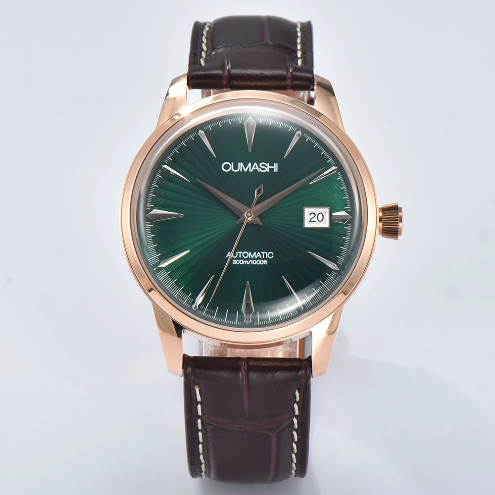 NH35 watch 40mm case 35mm Dial Hollow out cocktail style Stainless steel case and leather strap For NH35 Movement view 5