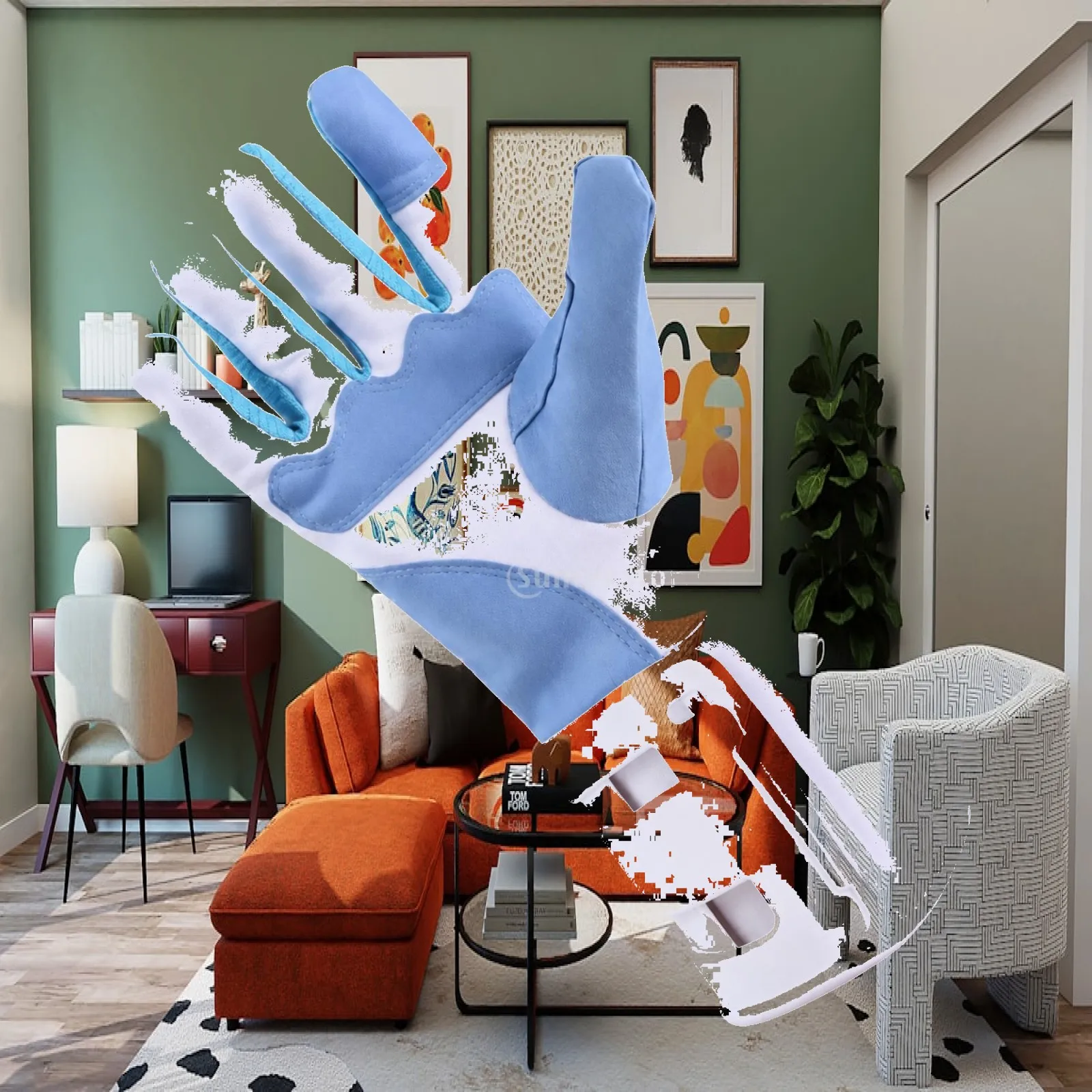 Gant d'entraînement de féquitation pour droitier, gant de pratique de féquitation flexible avec paume renforcée, antidérapant et durable pour les félétres.