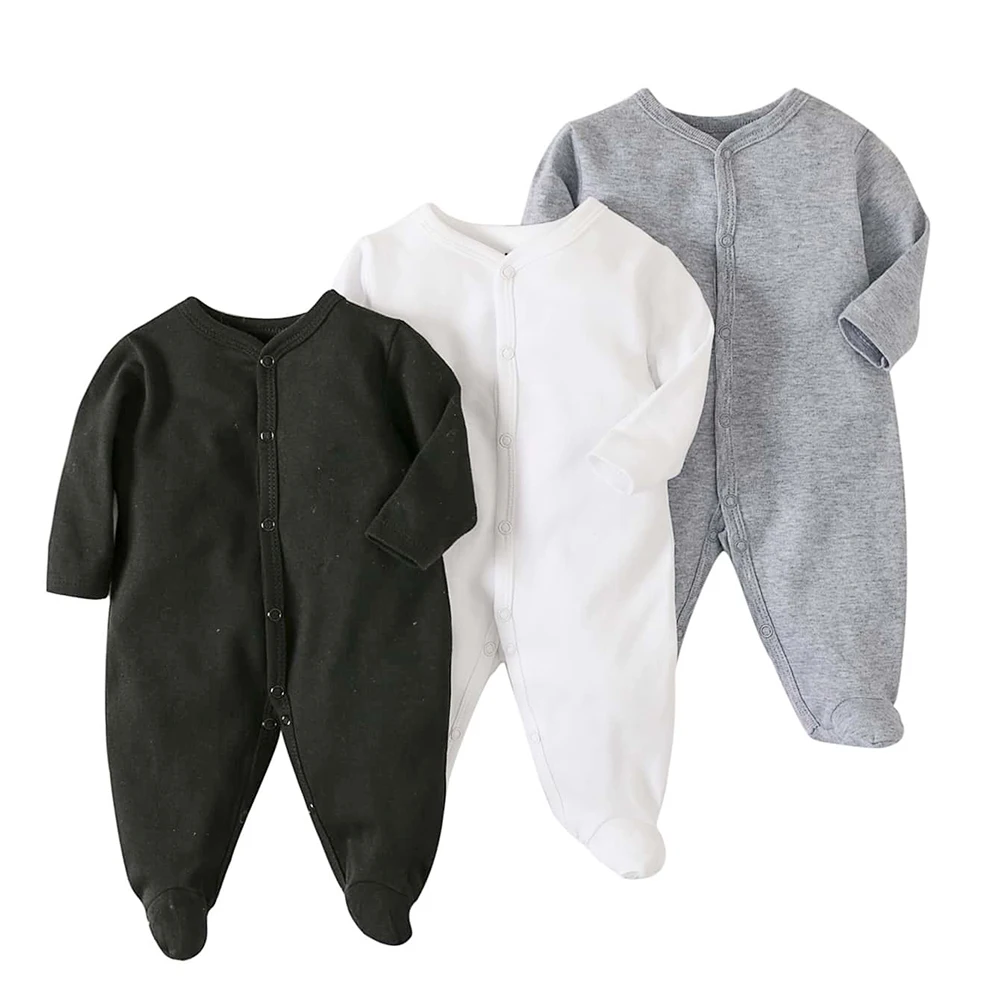 Baby Clothes Bodysuit Sweatshirt 100% Cotton Newborn Infant Toddler Long Sleeve Girls Boys Jumper Onesie White Black Grey Red