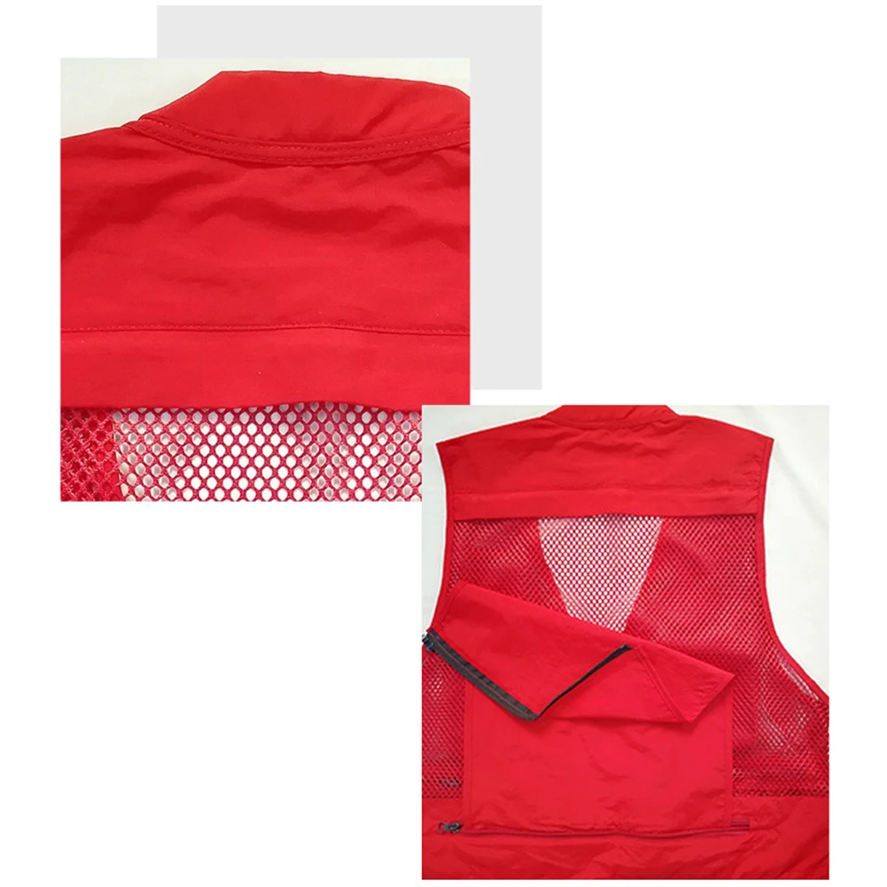 Mens Fishing and Photography Vest with Multiple Pockets Breathable Mesh Sleeveless Jacket for Outdoor Activities