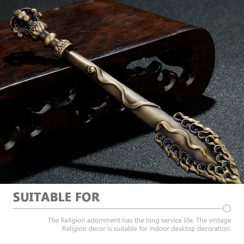 

Alloy Retro Sword Shape Desktop Metal Decor Vajras Office Household Ornament Temple Vintage Decorative Pestle Sword