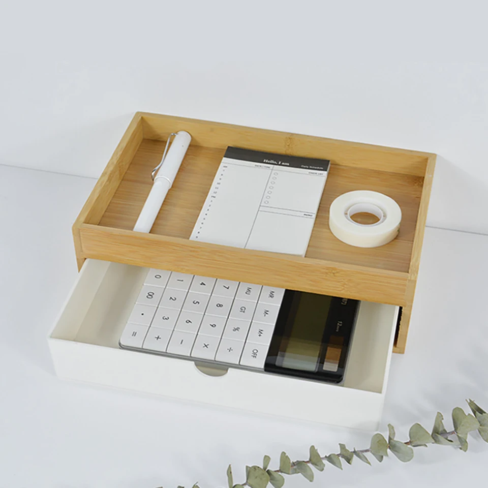 Bamboo Makeup Organizer Jewelry Storage Box