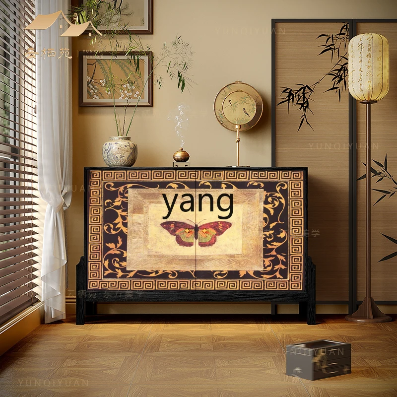 LZR Song Dynasty Aesthetics New Chinese-style chest cabinet Middle ancient solid wood porch cabinet in living room