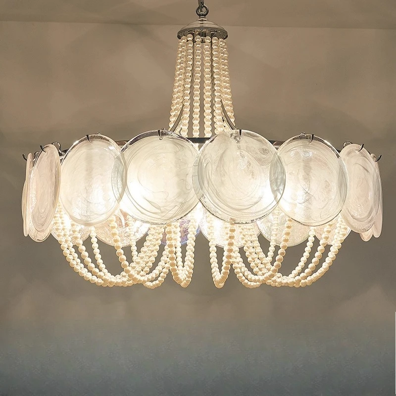

French living room designer model, new villa senior master bedroom retro dining room chandelier medium antique led light