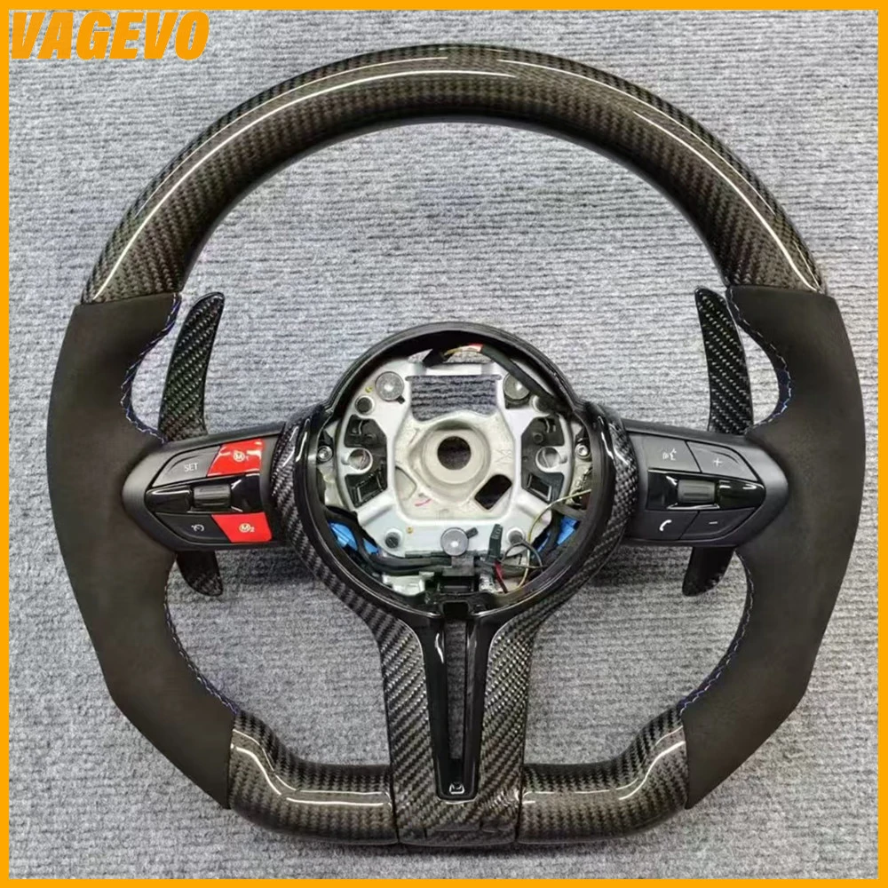 Carbon fiber Alcantara multifunctional sports steering wheel for BMW F30 F32 F10 F20 F07 F01 F90 E90 M3 M5 M logo