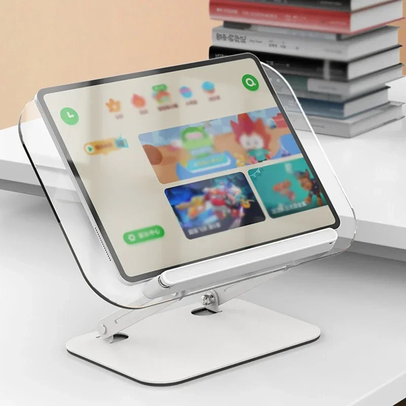 

NEW Book Stand for Reading Adjustable Book Holder with 360° Rotating Base Elastic Page Clips Foldable Desktop Riser Stand