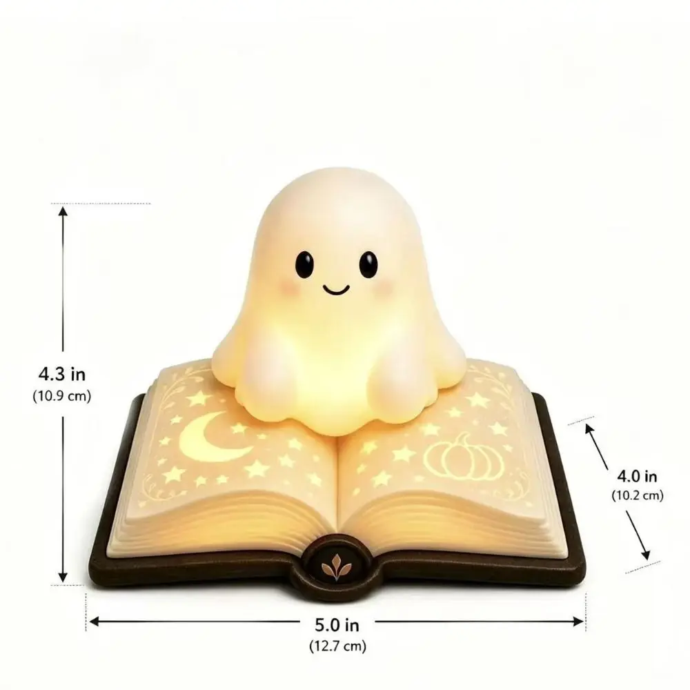 Soft Lighting Ghost Night Light Compact Design Warm Glow Resin Night Light Built-In Lighting Creative Resin Decorative Lamp