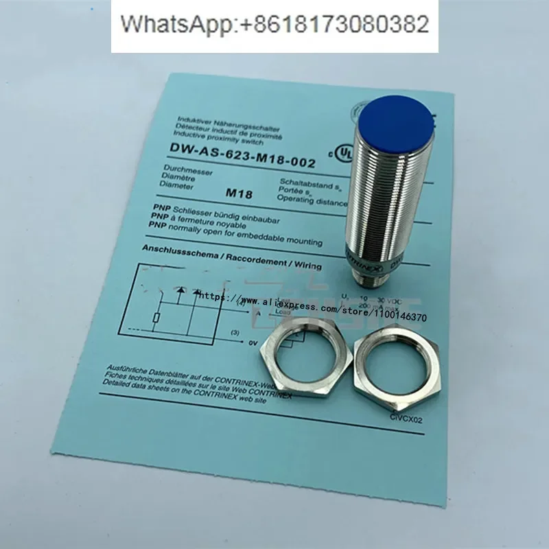 3Pcs New Contrinex Proximity Switch DW-AS-623-M18-002 DW-AS-624-M18 Inductive Sensor Plug-in