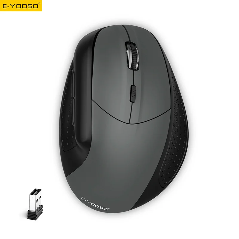 E-YOOSO X-45 Tri-mode Wireless Mouse Vertical Ergonomic 2.4G/Bluetooth/Type-C Wired 5 DPI, Rechargeable, for PC/Laptop/Mac