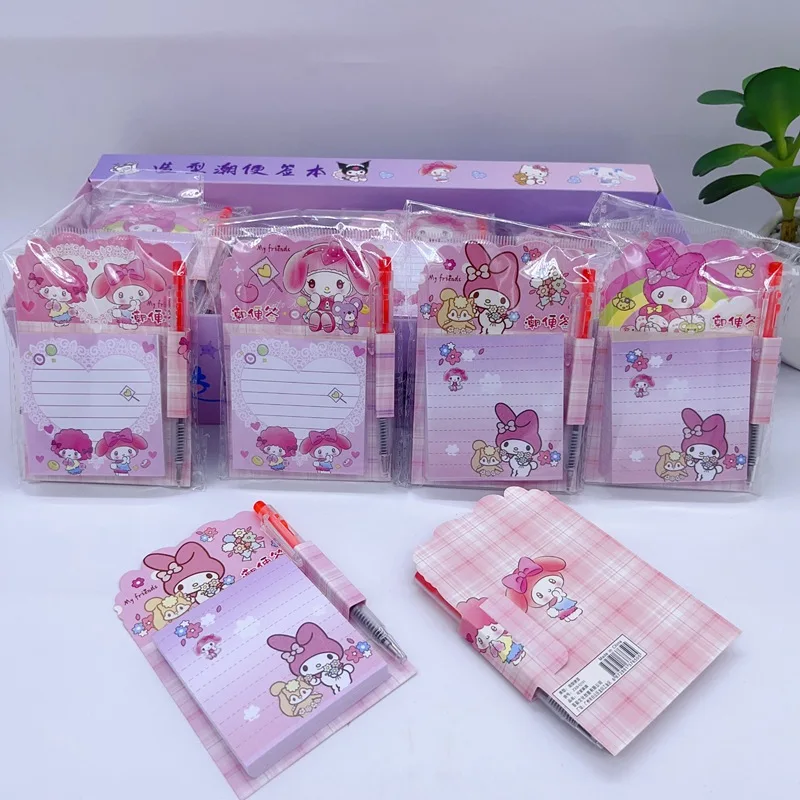 32 Copies/box Sanrio Notebook Gel Pen Hellokitty Cinnamoroll Notepad Cute Portable Notebook Stationery Set School Supplies