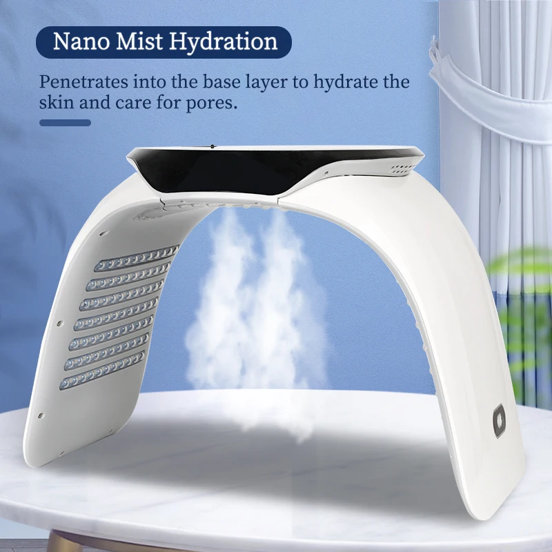 냉온 나노 물 보충제 스프레이 분광계 다채로운 동적 빨간색 빛 PDT 광자 회춘 마스크 미용 기기