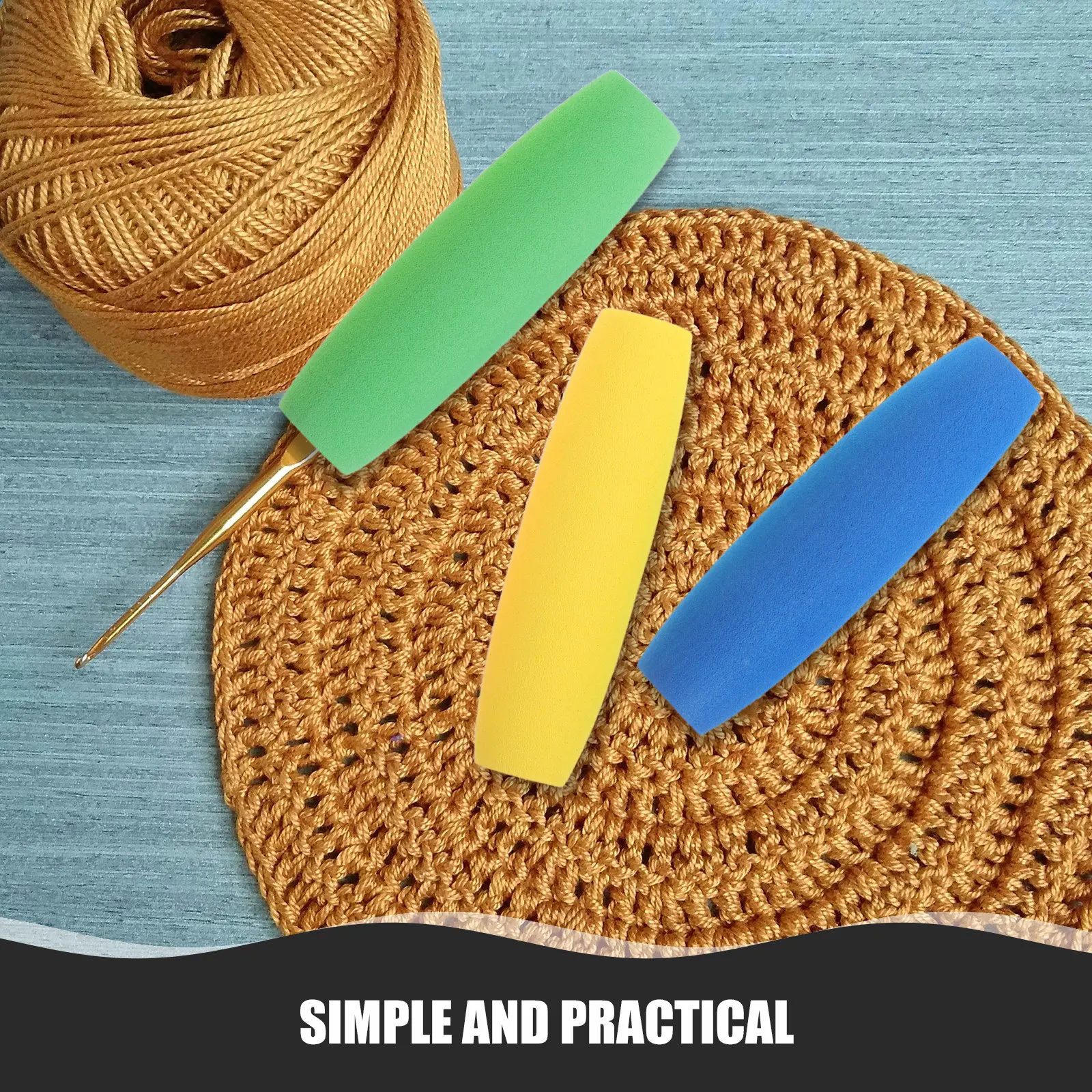 

10Pcs Flexible Eva Crochet Hook Grips Colorful Non-Slip Ergonomic Sleeves for Reduced Hand Strain Versatile