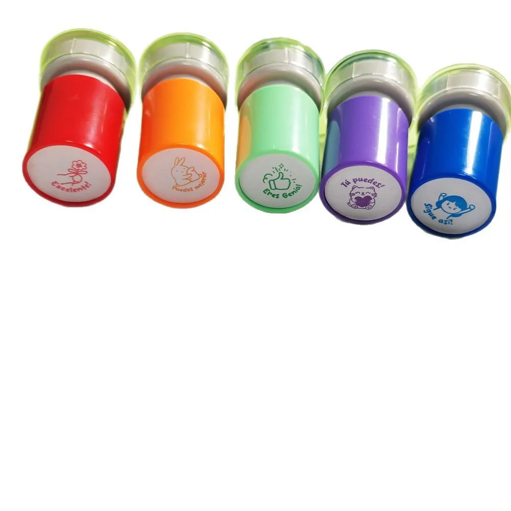 5 قطعة طوابع إسبانية ملونة جائزة المعلم ختم ختم الحيوانات اللطيفة تشجيع الطلاب ختم الثناء الواجبات المنزلية تصحيح القرطاسية