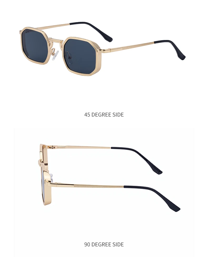 Steampunk Klassische Rechteckige Sonnenbrille für Herren 2026 Luxusmarke Punk Polygon Metallrahmen Sonnenbrillen für Männer Fahrbrillen Schutzbrille – Detail 15