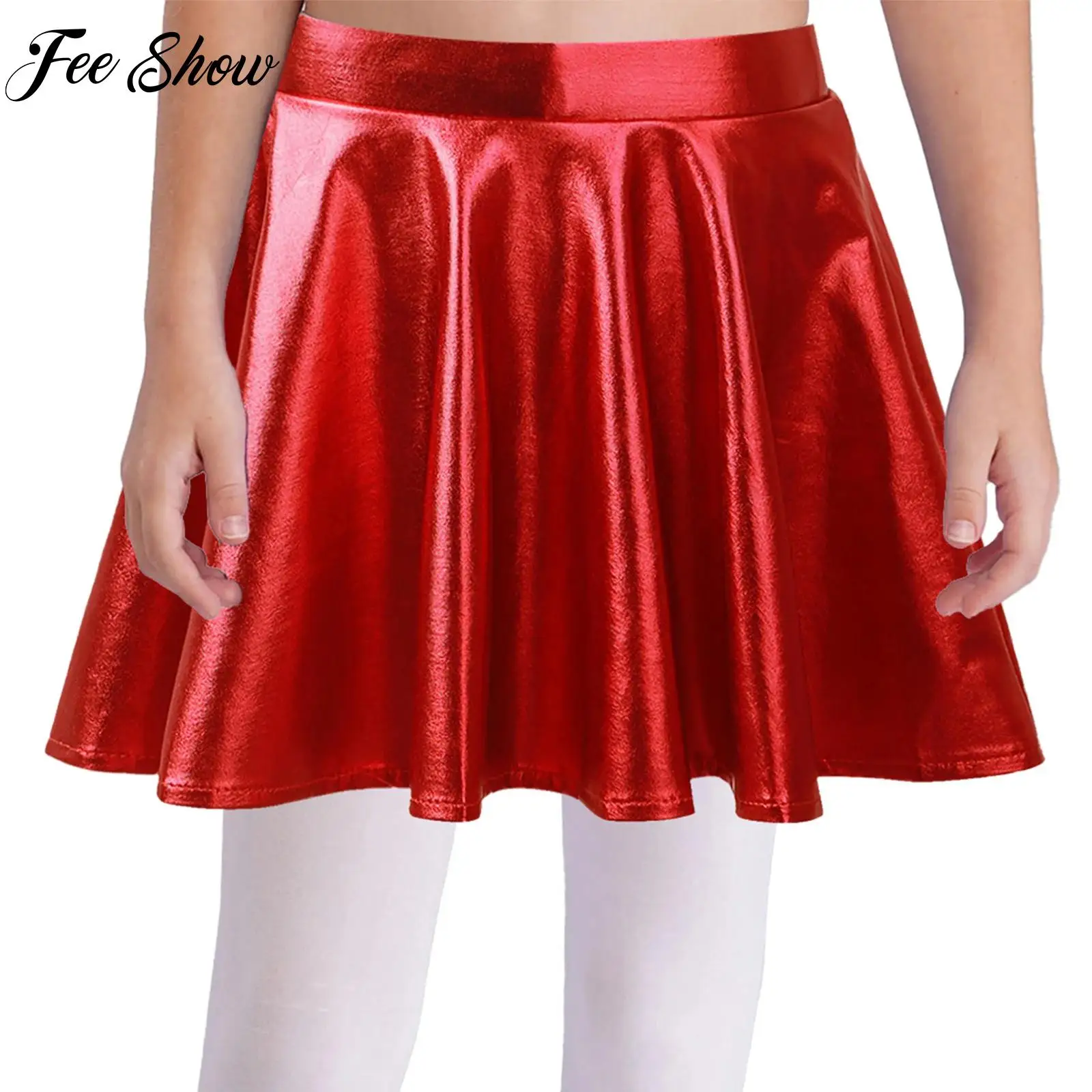 

Детский металлический костюм для хип-хопа и джазовых танцев для девочек: укороченное худи с длинными рукавами, топ на бретельках и расклешенная юбка