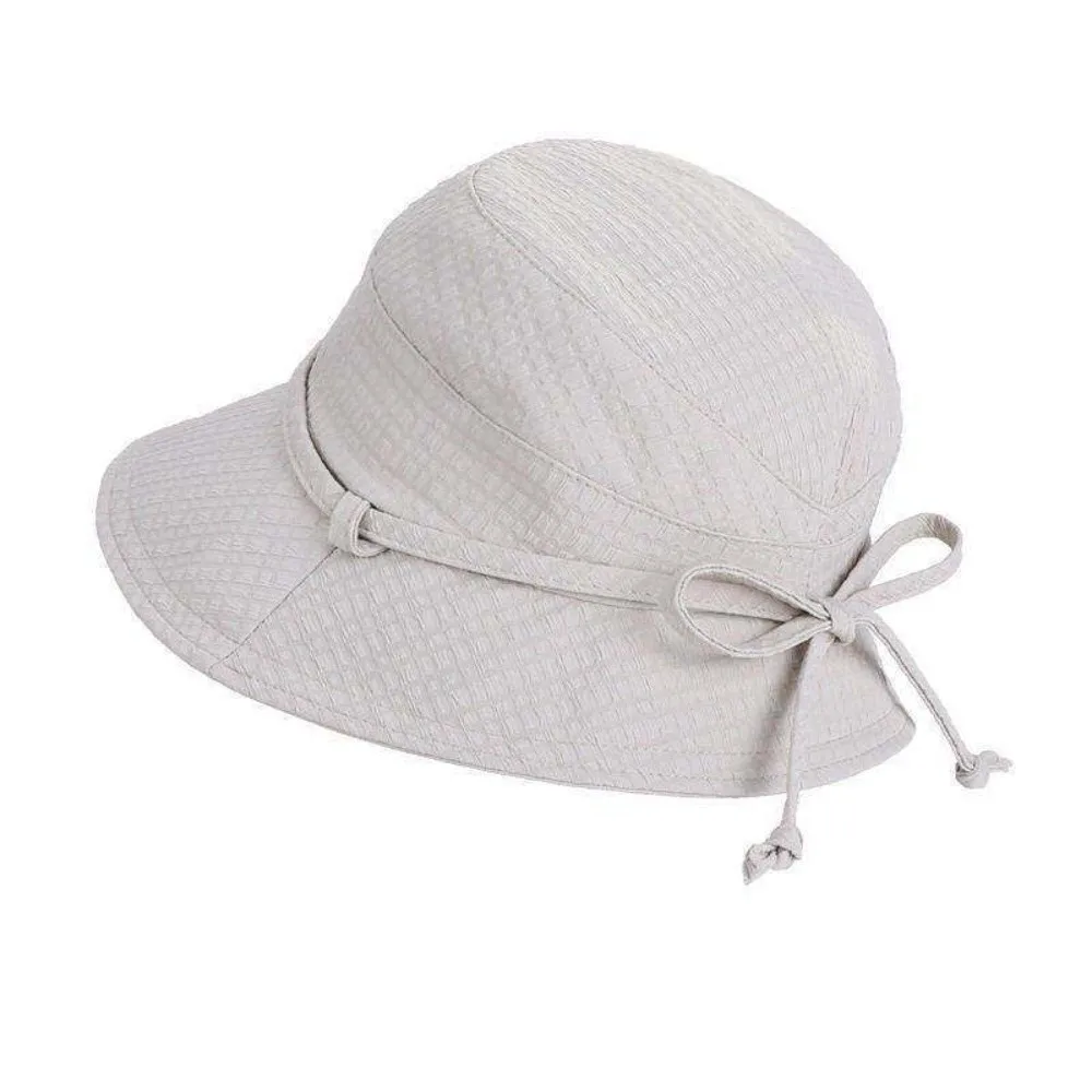 Stylish Bow Sun Protection Hat Breathable Lightweight Wide Brim Fisherman Hat Foldable Adjustable Sunshade Bucket Hat