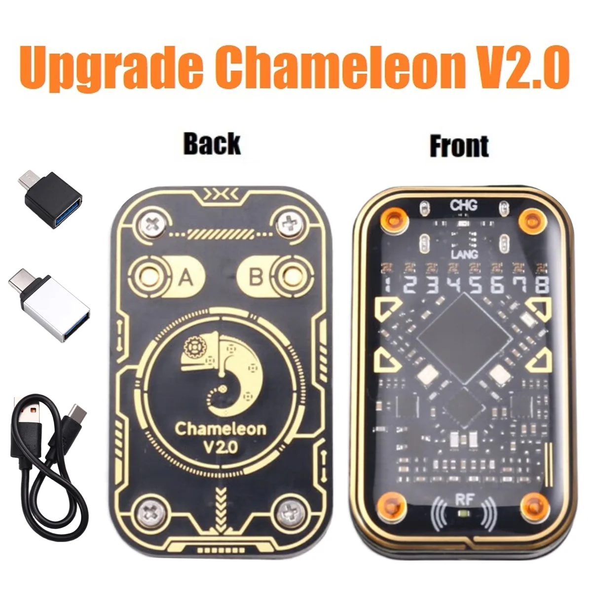 New 3C-Chameleon Ultra V2.0 RFID Smart Chip Reader Smart Card Emulator 125Khz 13.56Mhz IC ID Card Decode NFC Key Duplicator