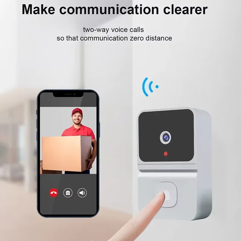 Wireless Smart Visual Doorbell 2-way Intercom Infrared Night Vision Remote Monitoring Security System Wifi Video Door Bell Cam